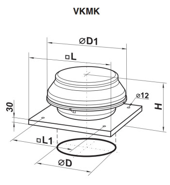VKMK 315 wentylator dachowy
