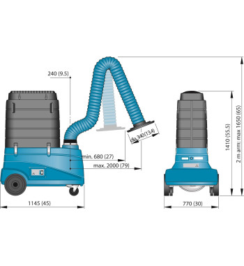 Filtercart carbon 230 V ramię 2 m
